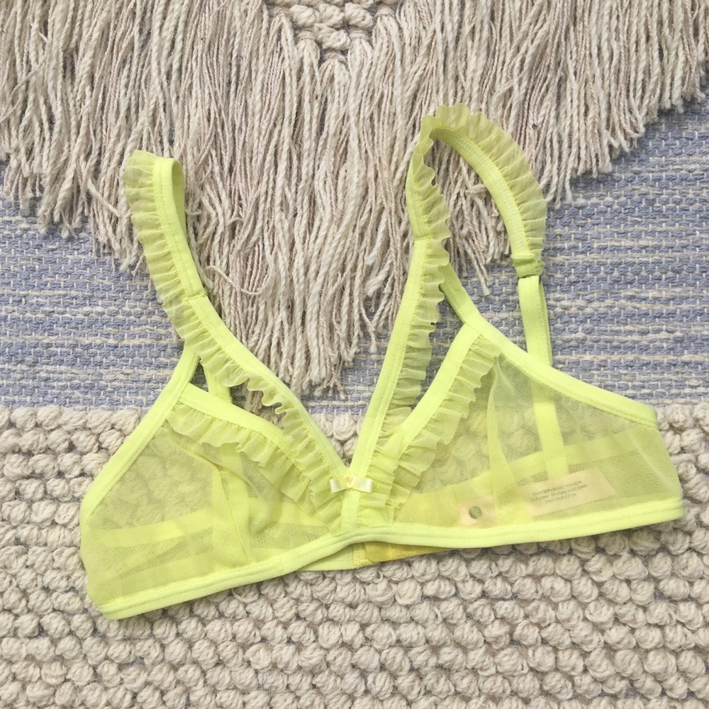 Honeydew Peek-A-Dew Neon Yellow Ruffle Bralette